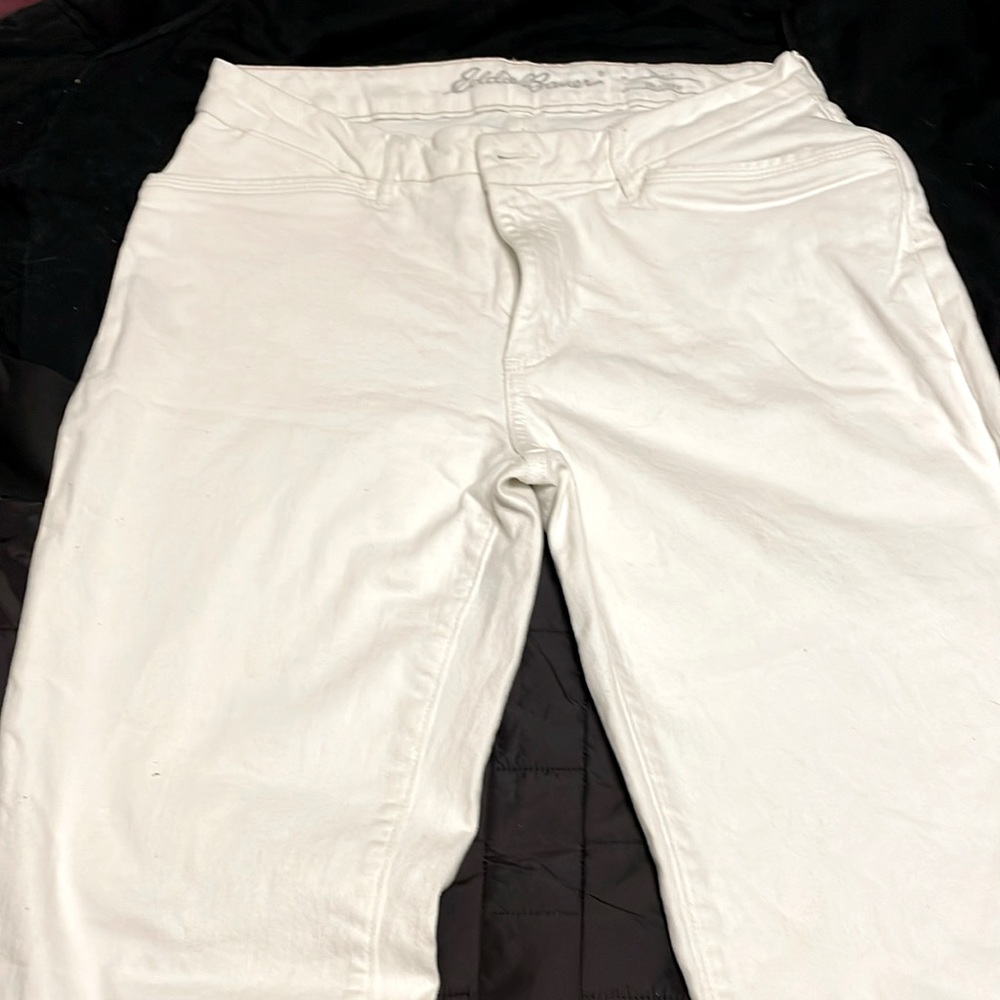 EDDIE BAUER Curvy Denim Trouser White Jeans Pant Size 12Tall